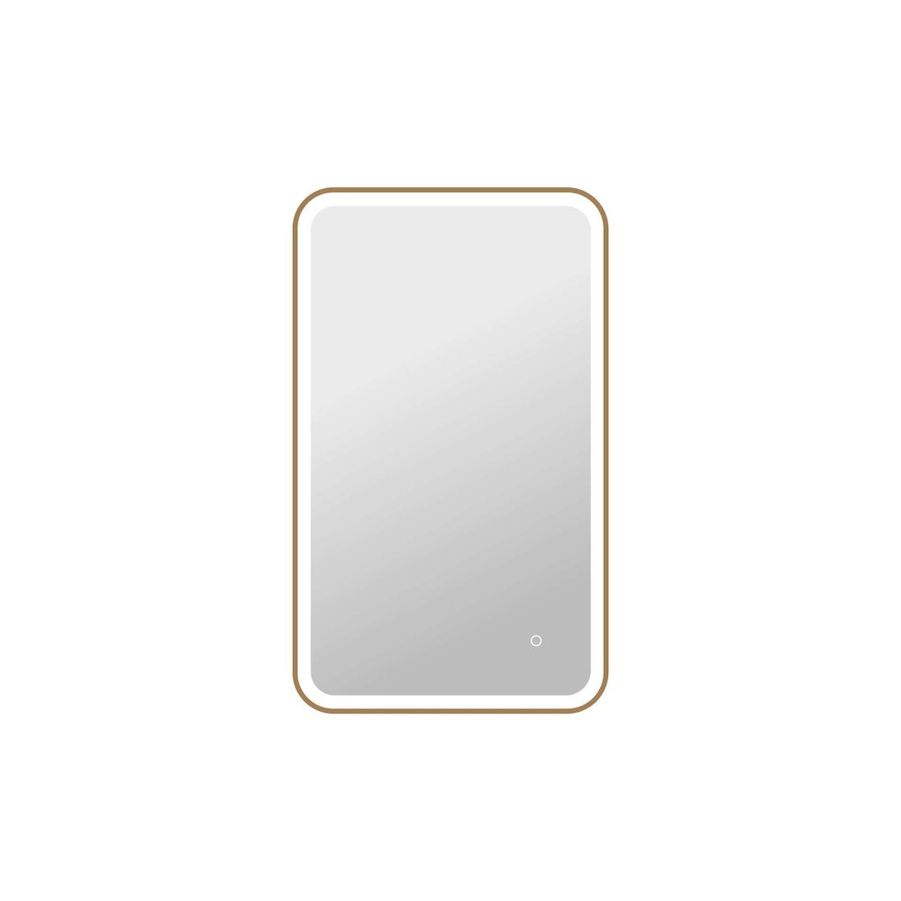 40 Inch Rectangle LED Front and Backlit Wall Mirror in Satin Gold