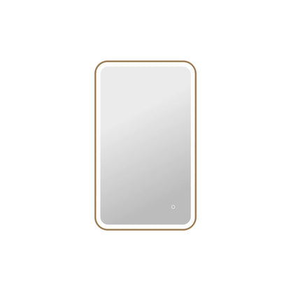 40 Inch Rectangle LED Front and Backlit Wall Mirror in Satin Gold
