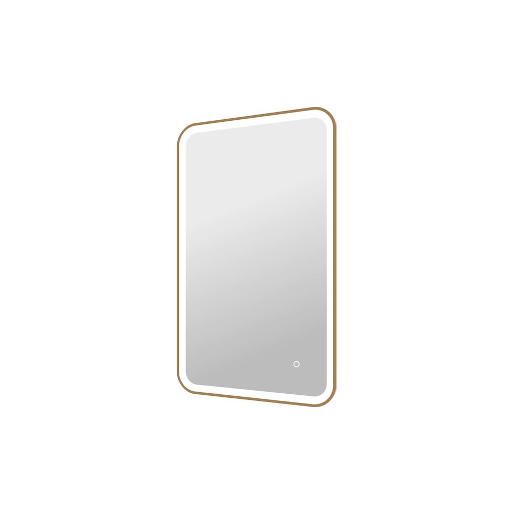 40 Inch Rectangle LED Front and Backlit Wall Mirror in Satin Gold