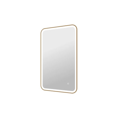 40 Inch Rectangle LED Front and Backlit Wall Mirror in Satin Gold