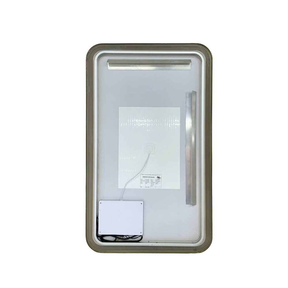 40 Inch Rectangle LED Front and Backlit Wall Mirror in Satin Gold