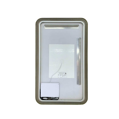 40 Inch Rectangle LED Front and Backlit Wall Mirror in Satin Gold