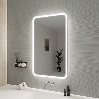 40 Inch Rectangle LED Front and Backlit Wall Mirror in Silver