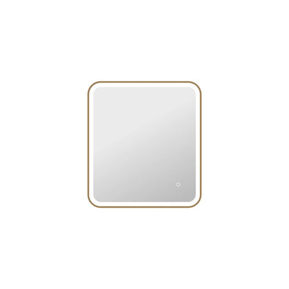 30 Inch Rectangle LED Front and Backlit Wall Mirror in Satin Gold