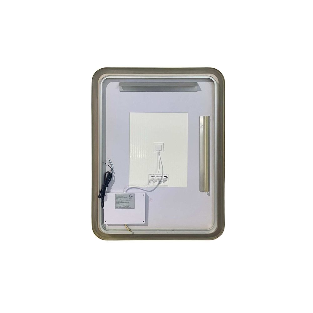 30 Inch Rectangle LED Front and Backlit Wall Mirror in Satin Gold