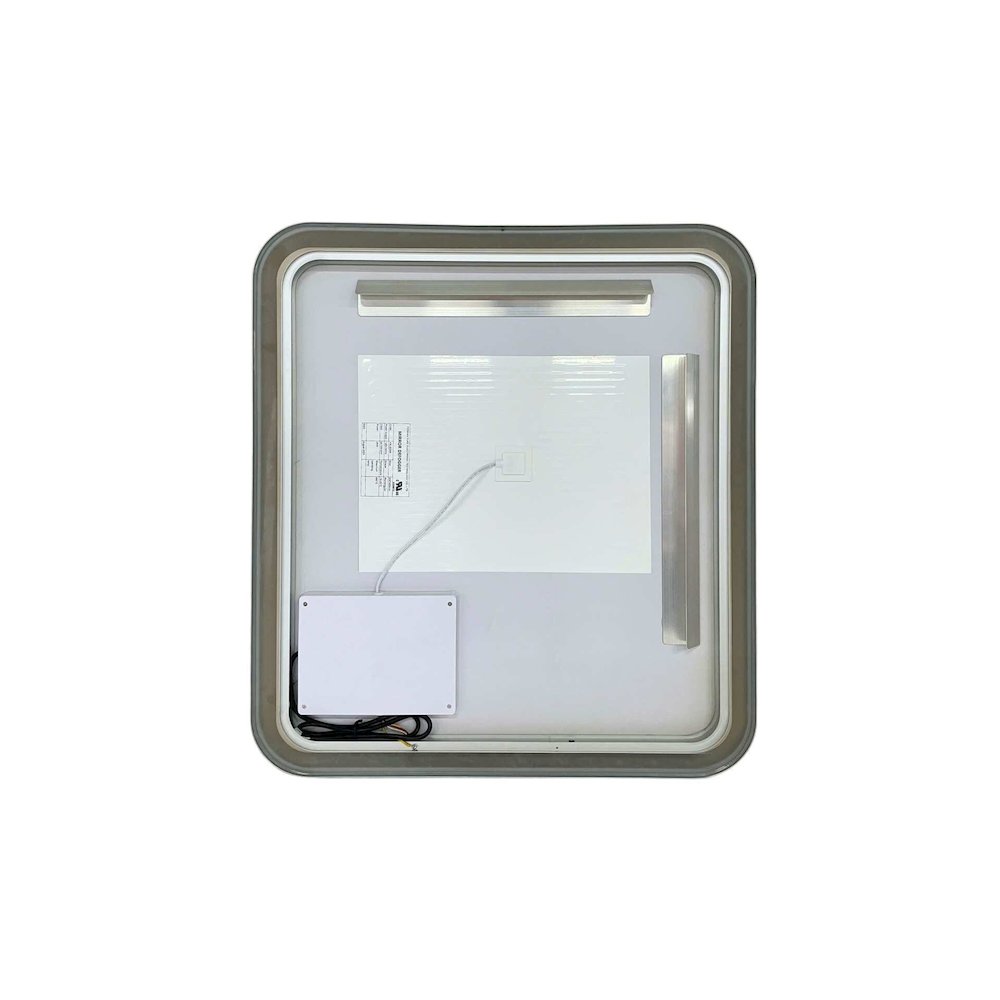 30 Inch Rectangle LED Front and Backlit Wall Mirror in Silver