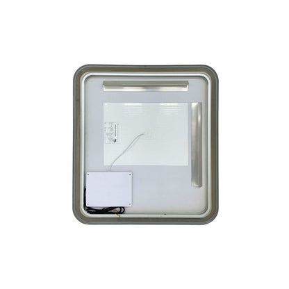 30 Inch Rectangle LED Front and Backlit Wall Mirror in Silver