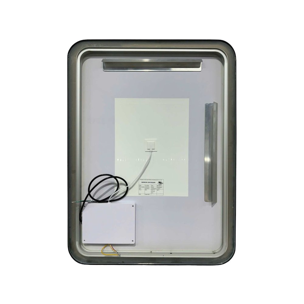 36 Inch Rectangle LED Front and Backlit Wall Mirror in Black
