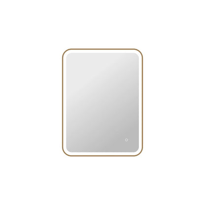 36 Inch Rectangle LED Front and Backlit Wall Mirror in Satin Gold