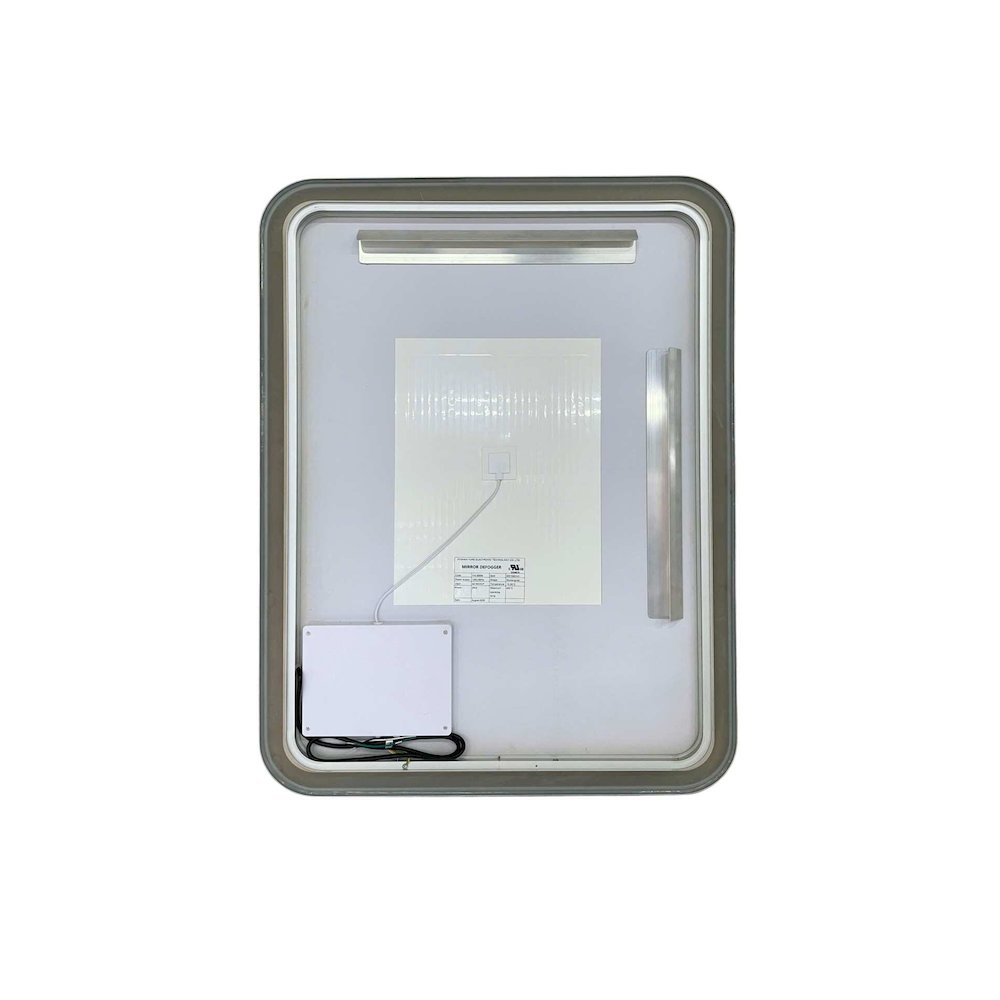 36 Inch Rectangle LED Front and Backlit Wall Mirror in Silver
