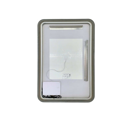 40 Inch Rectangle LED Front and Backlit Wall Mirror in Silver