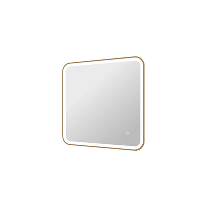 30 Inch Rectangle LED Front and Backlit Wall Mirror in Satin Gold