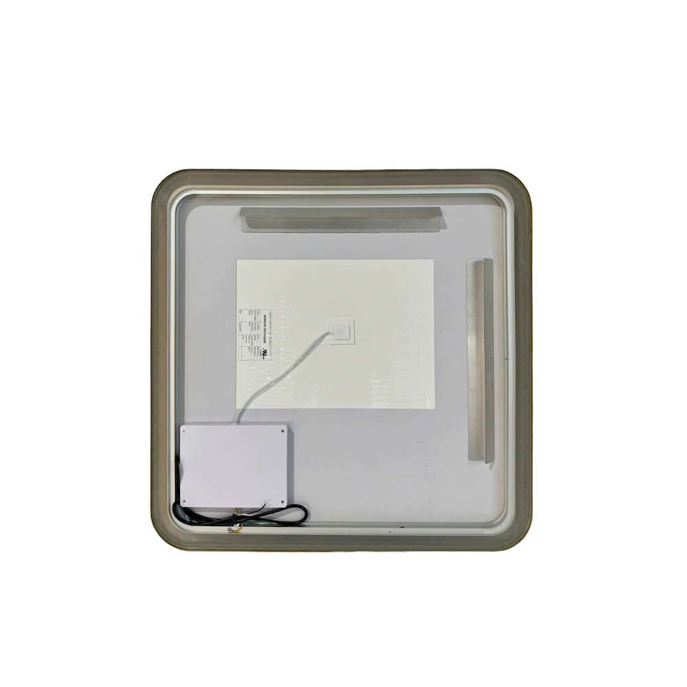 30 Inch Rectangle LED Front and Backlit Wall Mirror in Satin Gold