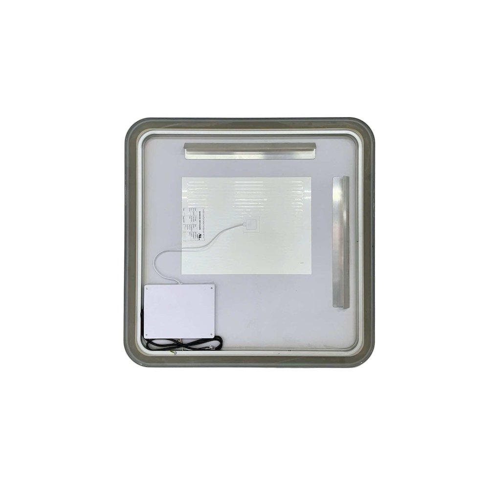30 Inch Rectangle LED Front and Backlit Wall Mirror in Silver