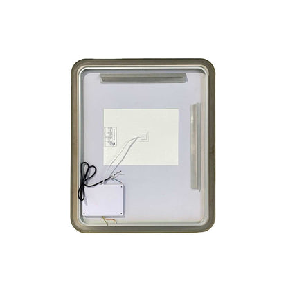 36 Inch Rectangle LED Front and Backlit Wall Mirror in Satin Gold
