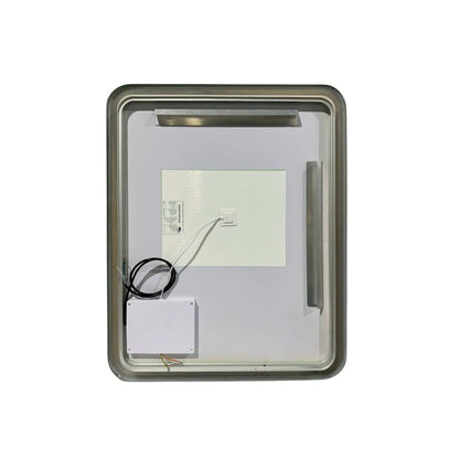 36 Inch Rectangle LED Front and Backlit Wall Mirror in Silver