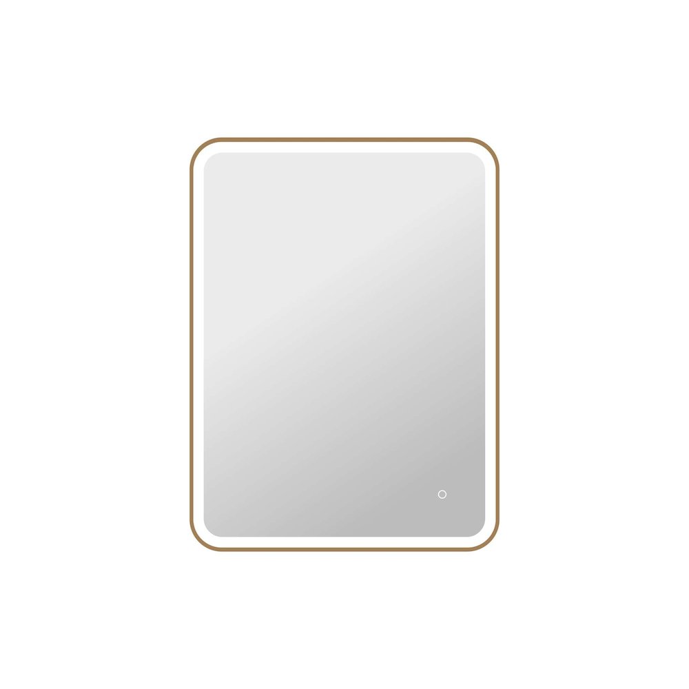 40 Inch Rectangle LED Front and Backlit Wall Mirror in Satin Gold