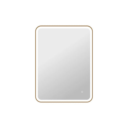 40 Inch Rectangle LED Front and Backlit Wall Mirror in Satin Gold