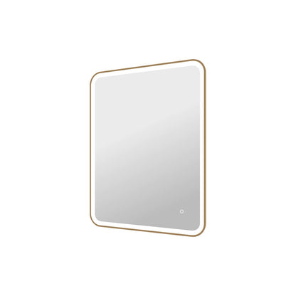 40 Inch Rectangle LED Front and Backlit Wall Mirror in Satin Gold