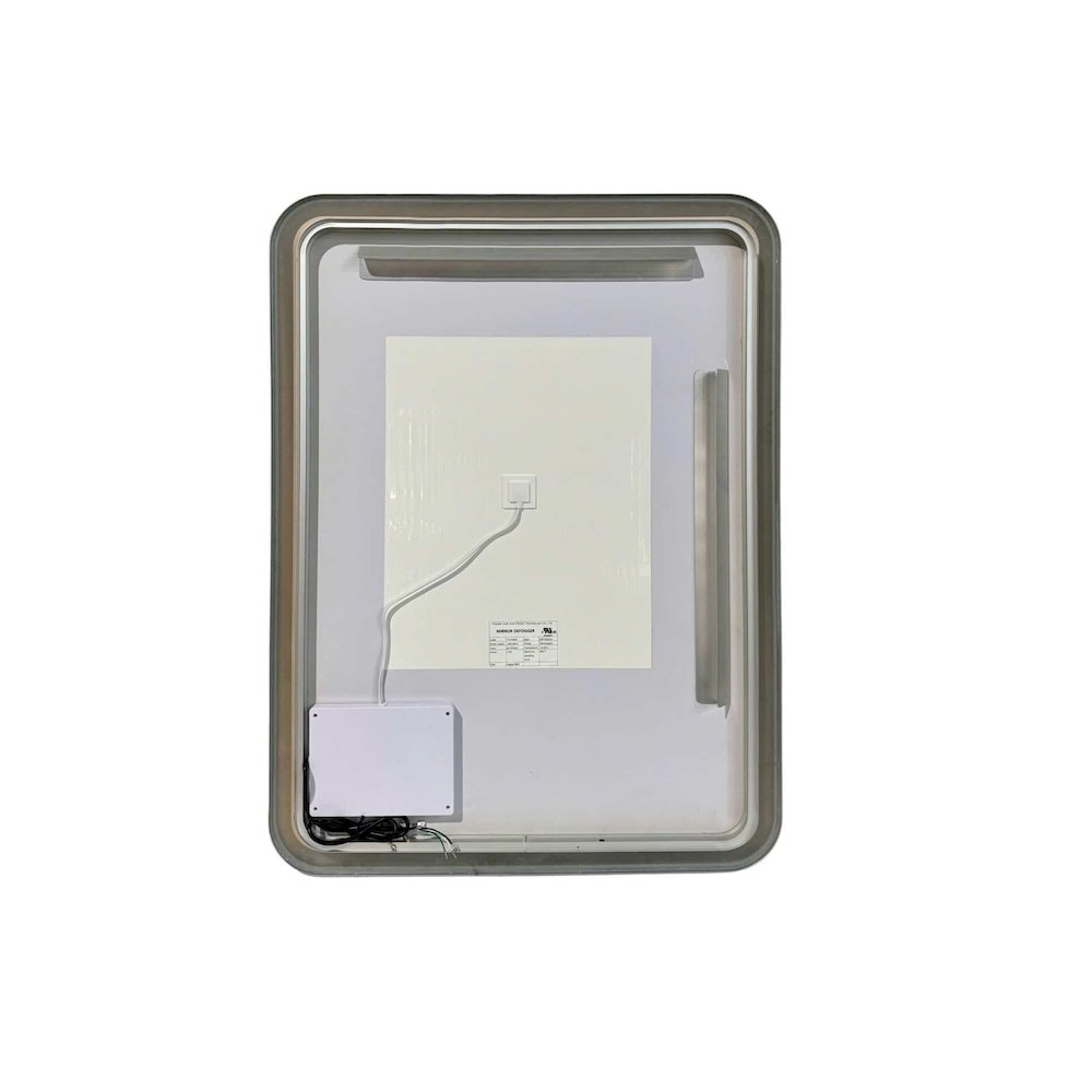 40 Inch Rectangle LED Front and Backlit Wall Mirror in Silver