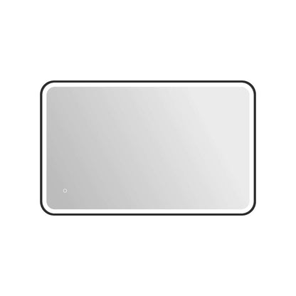 48 Inch Rectangle LED Front and Backlit Wall Mirror in Black