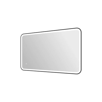 48 Inch Rectangle LED Front and Backlit Wall Mirror in Black