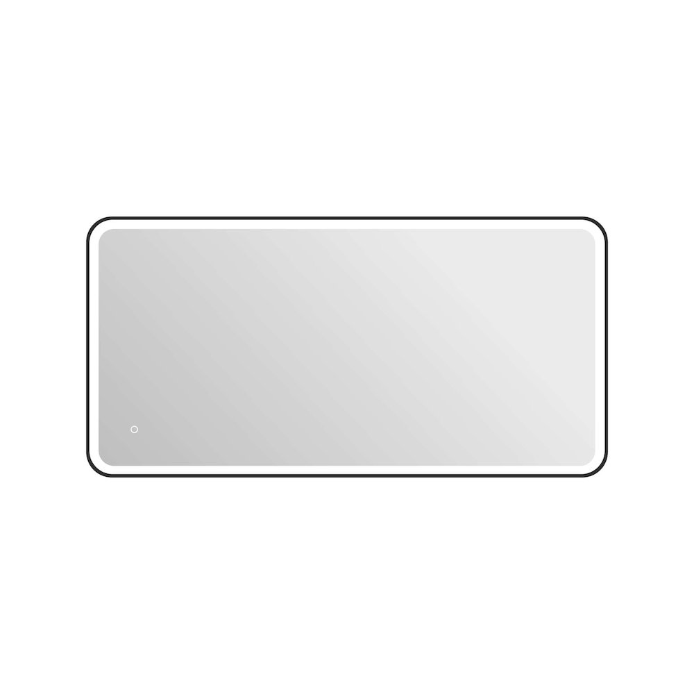 60 Inch Rectangle LED Front and Backlit Wall Mirror in Black
