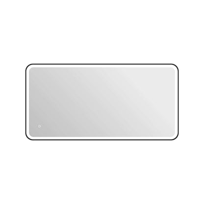 60 Inch Rectangle LED Front and Backlit Wall Mirror in Black