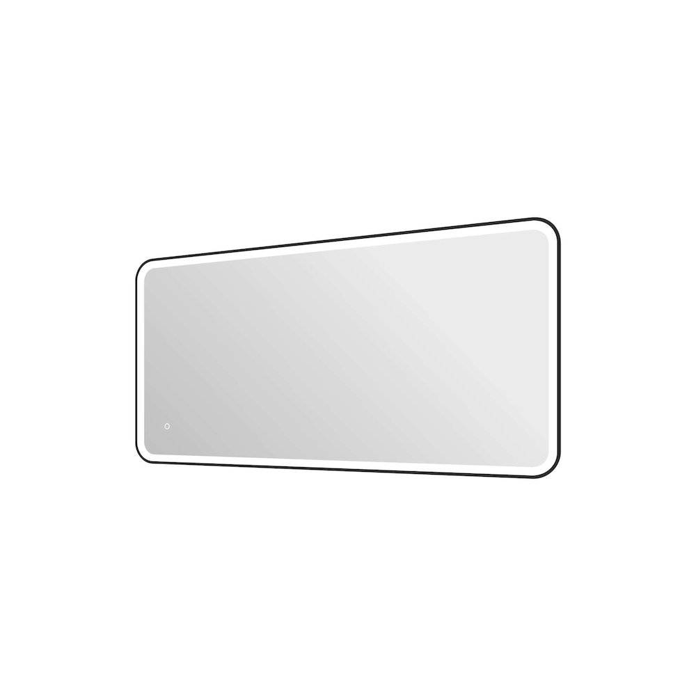 60 Inch Rectangle LED Front and Backlit Wall Mirror in Black