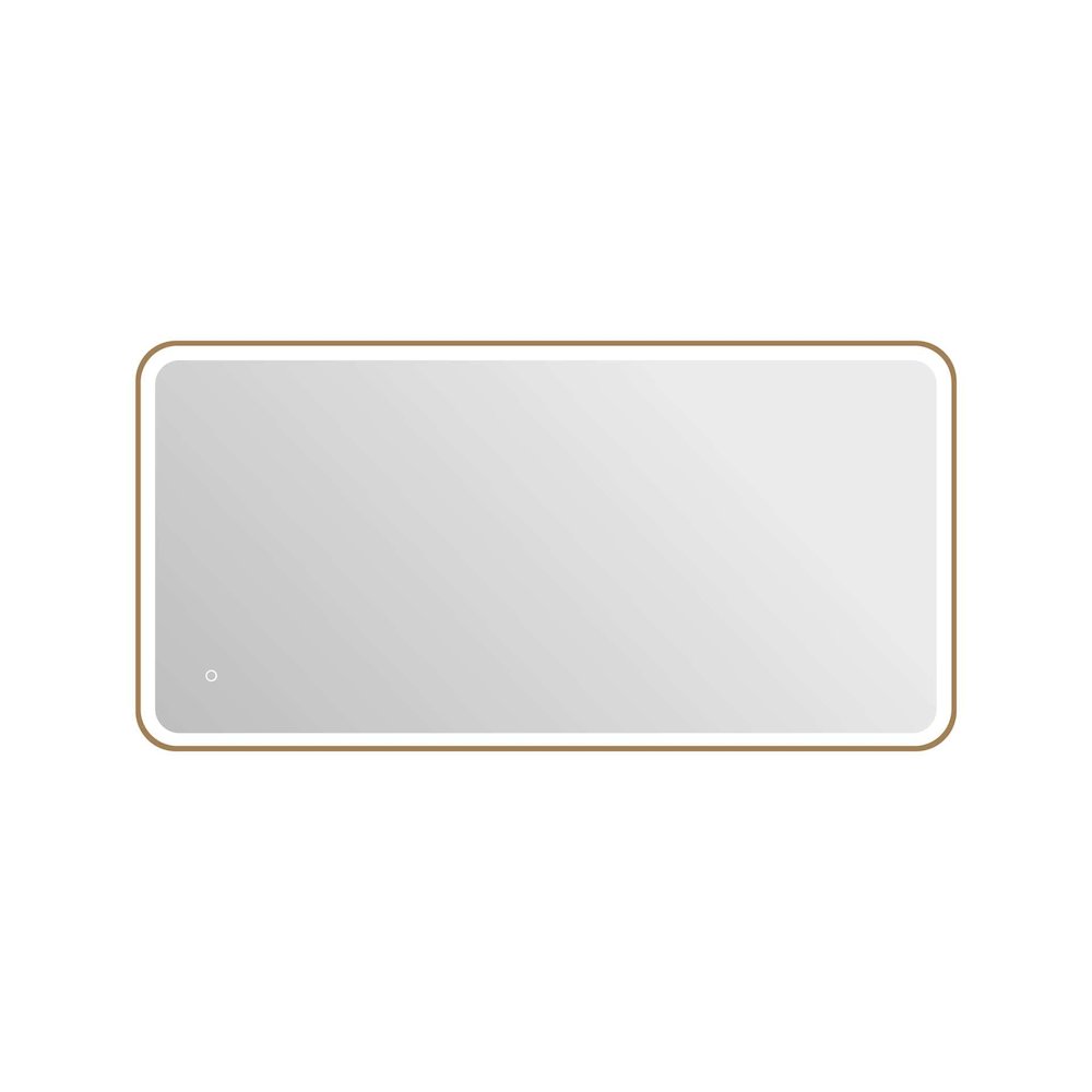 60 Inch Rectangle LED Front and Backlit Wall Mirror in Satin Gold