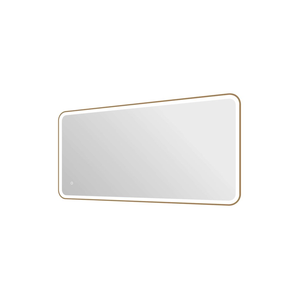 60 Inch Rectangle LED Front and Backlit Wall Mirror in Satin Gold