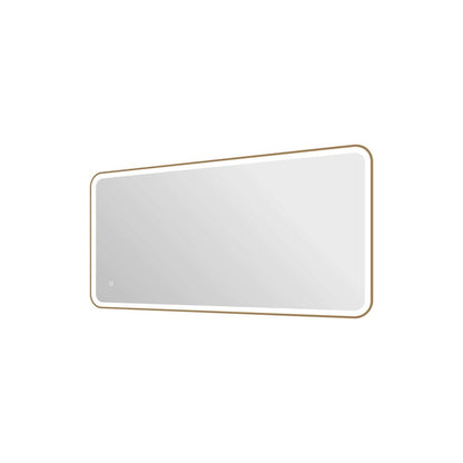 60 Inch Rectangle LED Front and Backlit Wall Mirror in Satin Gold