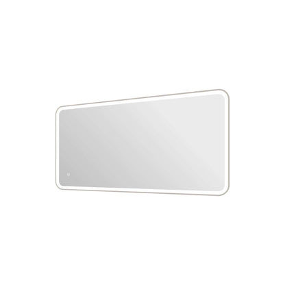 60 Inch Rectangle LED Front and Backlit Wall Mirror in Silver
