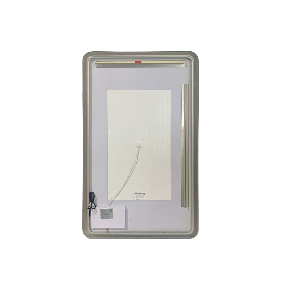 60 Inch Rectangle LED Front and Backlit Wall Mirror in Silver