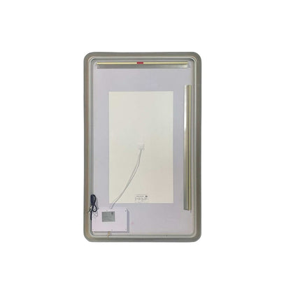 60 Inch Rectangle LED Front and Backlit Wall Mirror in Silver