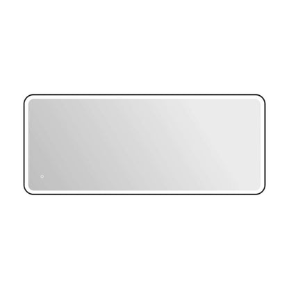 72 Inch Rectangle LED Front and Backlit Wall Mirror in Black