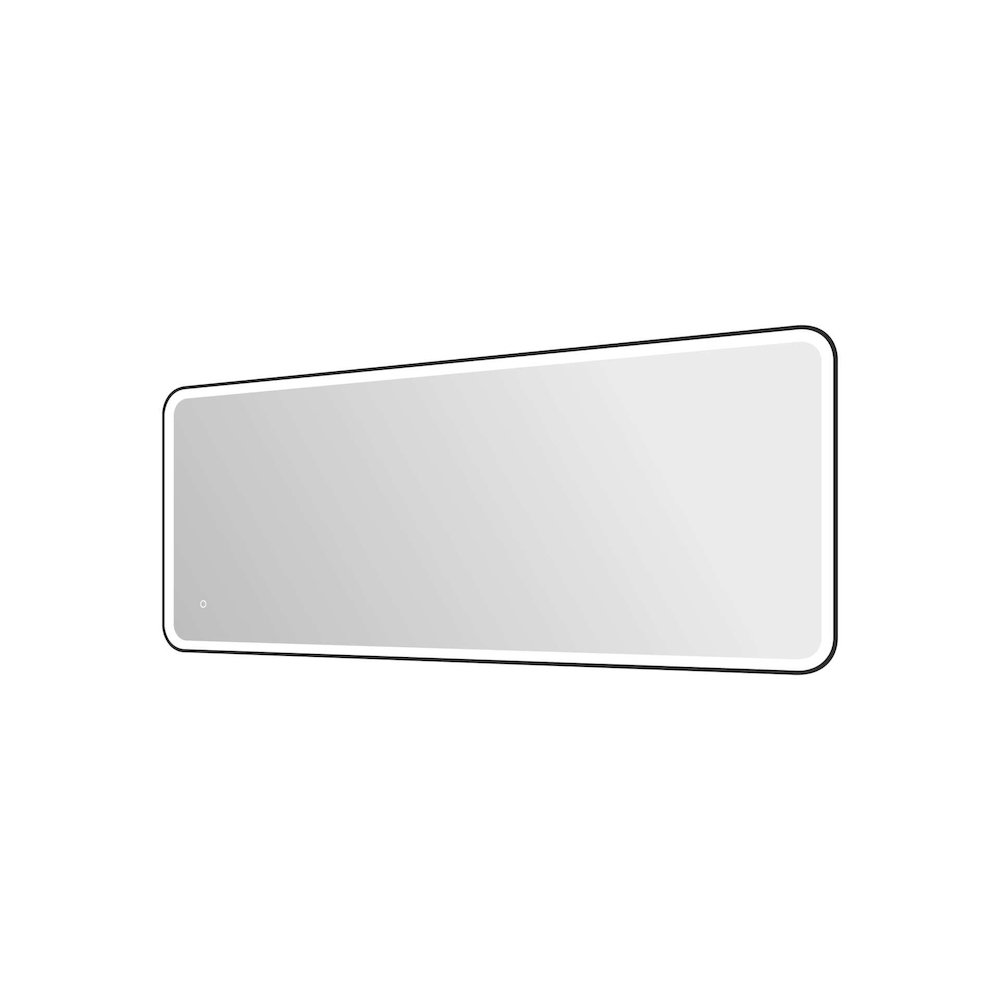 72 Inch Rectangle LED Front and Backlit Wall Mirror in Black
