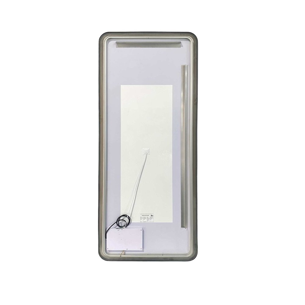 72 Inch Rectangle LED Front and Backlit Wall Mirror in Black