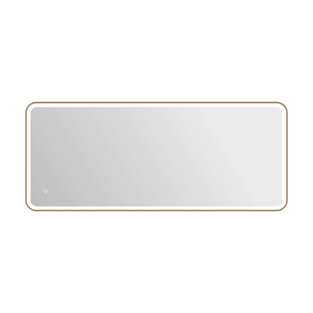 72 Inch Rectangle LED Front and Backlit Wall Mirror in Satin Gold