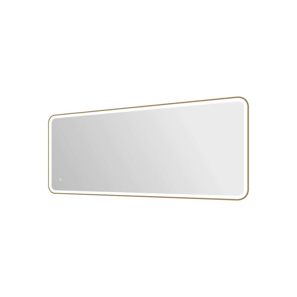 72 Inch Rectangle LED Front and Backlit Wall Mirror in Satin Gold