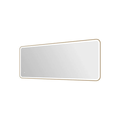 72 Inch Rectangle LED Front and Backlit Wall Mirror in Satin Gold