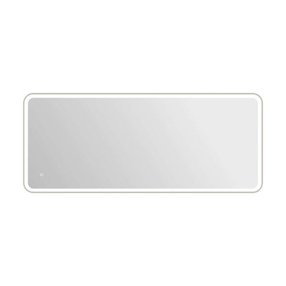 72 Inch Rectangle LED Front and Backlit Wall Mirror in Silver