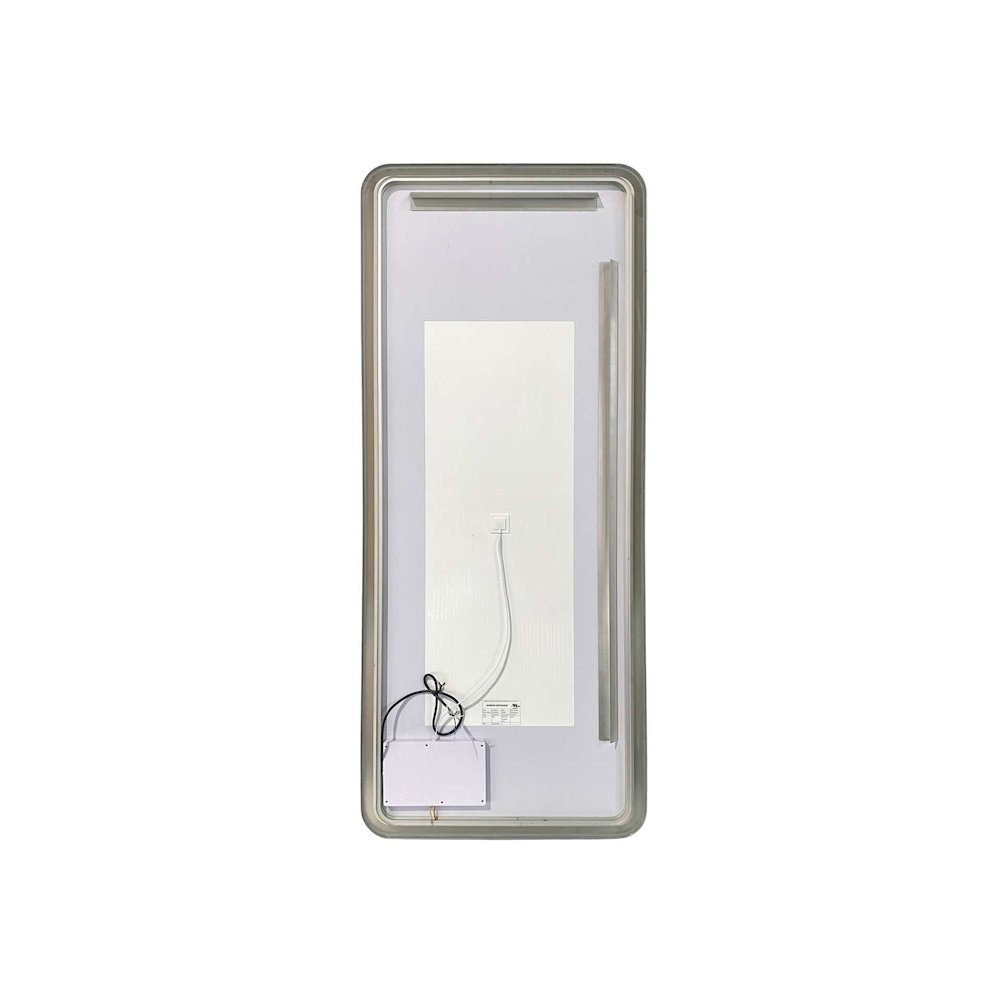 72 Inch Rectangle LED Front and Backlit Wall Mirror in Silver