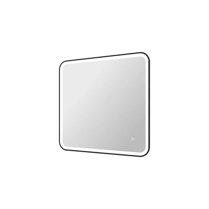 33 Round LED Front and Backlit Wall Mirror in Black