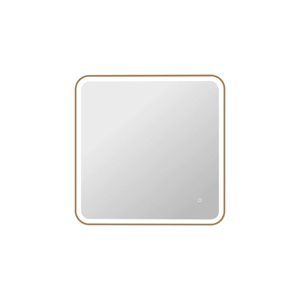 33 Round LED Front and Backlit Wall Mirror in Satin Gold