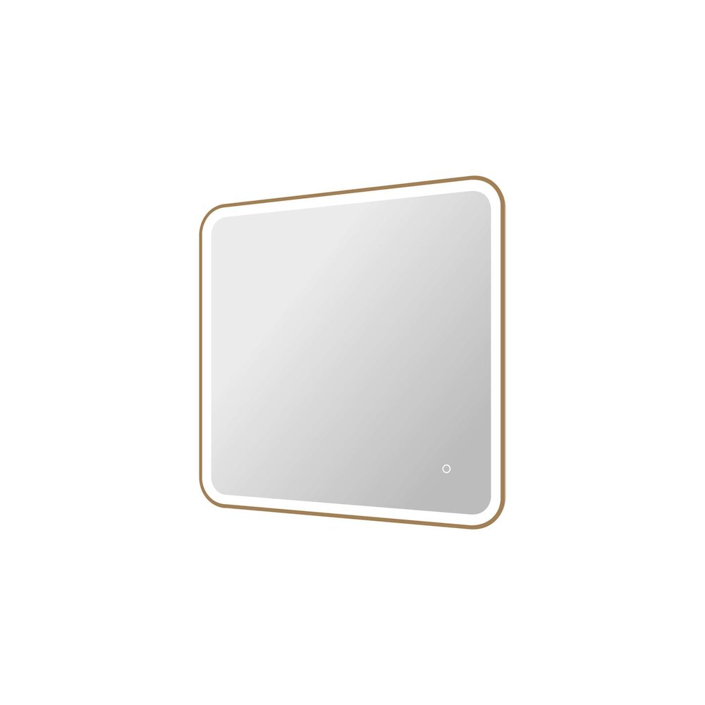 33 Round LED Front and Backlit Wall Mirror in Satin Gold