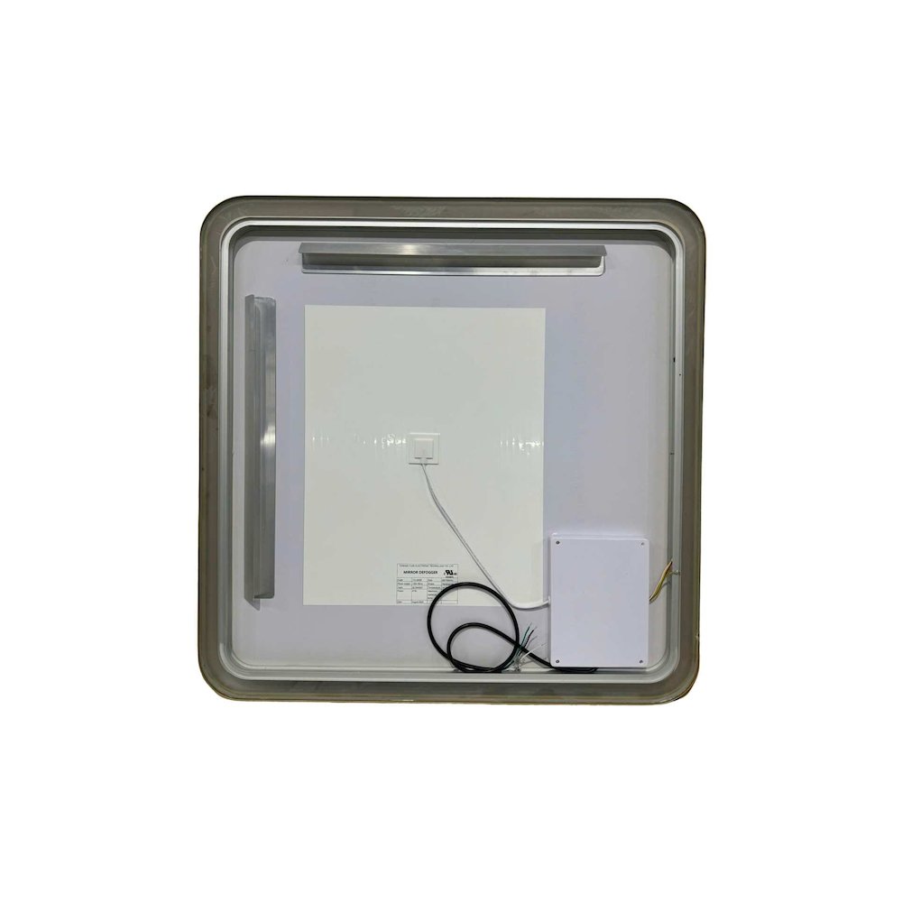 33 Round LED Front and Backlit Wall Mirror in Satin Gold