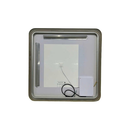 33 Round LED Front and Backlit Wall Mirror in Satin Gold