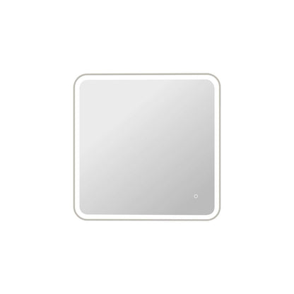 33 Round LED Front and Backlit Wall Mirror in Silver