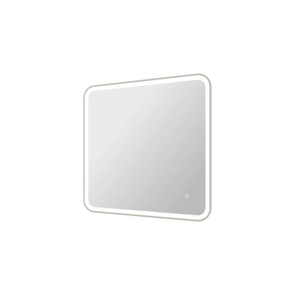 33 Round LED Front and Backlit Wall Mirror in Silver